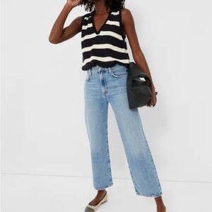 Pomander Place (Tuckernuck) Black and White Stripe Ada Sleeveless Collared Knit